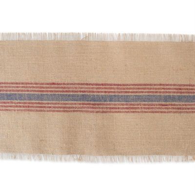 Image showing  Middle Striped Burlap Table Runner