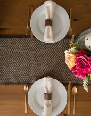 Image showing 6 th DII Chevron Jute Table Runner