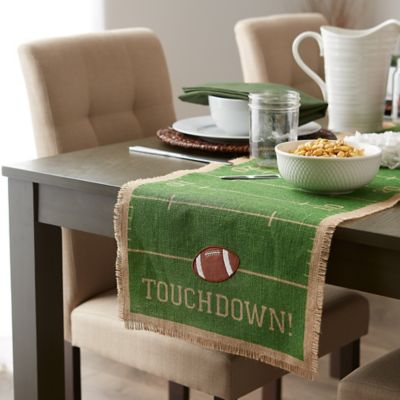 Image showing  Touchdown Print Football Kitchen Table Linen, 14 in. x 74 in.