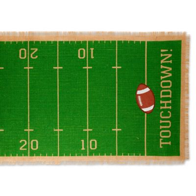 Image showing  Touchdown Print Football Kitchen Table Linen, 14 in. x 74 in.
