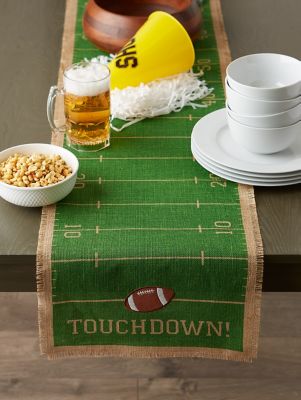 Image showing  Touchdown Print Football Kitchen Table Linen, 14 in. x 74 in.