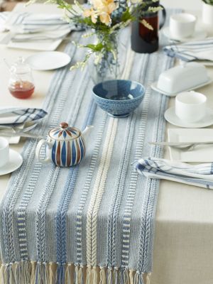 Image showing 3 th DII Braided Striped Table Runner