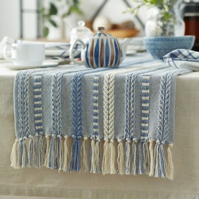 Image showing 4 th DII Braided Striped Table Runner
