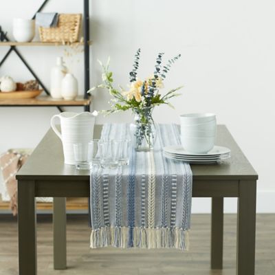 Image showing 7 th DII Braided Striped Table Runner