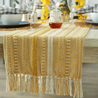 Image showing 4 th DII Braided Striped Table Runner