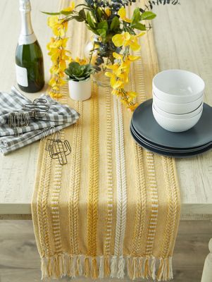 Image showing 6 th DII Braided Striped Table Runner