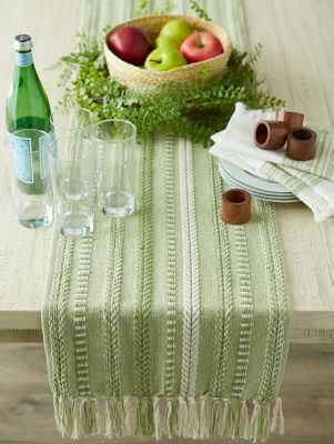 Image showing 5 th DII Braided Striped Table Runner