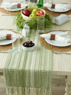 Image showing 7 th DII Braided Striped Table Runner