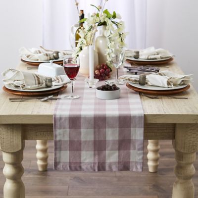 DII Pink Buffalo Check Table Runner, 14 in. x 72 in., For Tables that ...