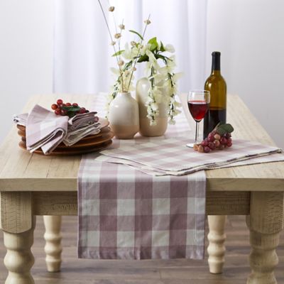 DII Pink Buffalo Check Table Runner, 14 in. x 72 in., For Tables that ...