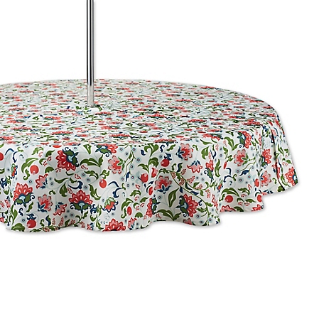 Design Imports Garden Floral Zipper Tablecloth