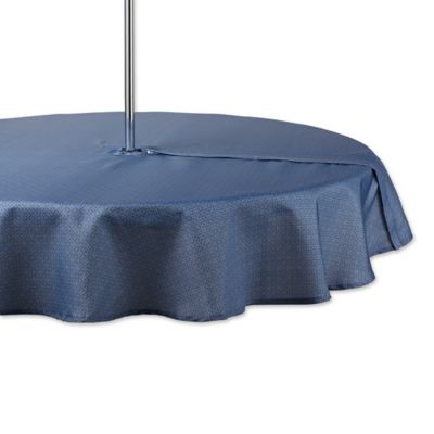 DII French Blue Tonal Zipper Tablecloth, 60 in.