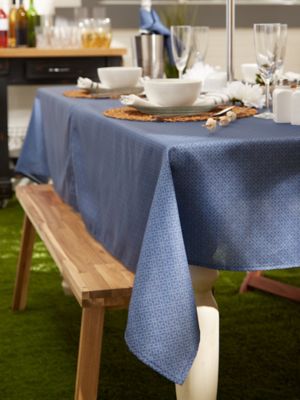 Image showing 7 th DII French Blue Tonal Zipper Tablecloth, 60 in.