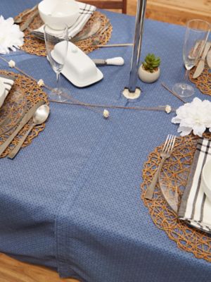 Image showing 8 th DII French Blue Tonal Zipper Tablecloth, 60 in.