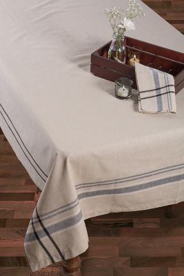 Image showing  Red French Striped Tablecloth