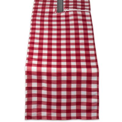 Design Imports Red Check Zipper Table Runner