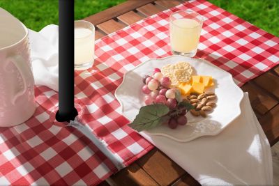 Image showing  Red Check Zipper Table Runner