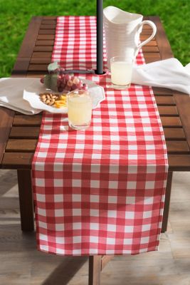 Image showing  Red Check Zipper Table Runner