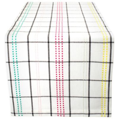 DII Color Pop Plaid Table Runner