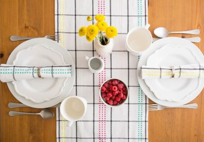 Image showing  Color Pop Plaid Table Runner