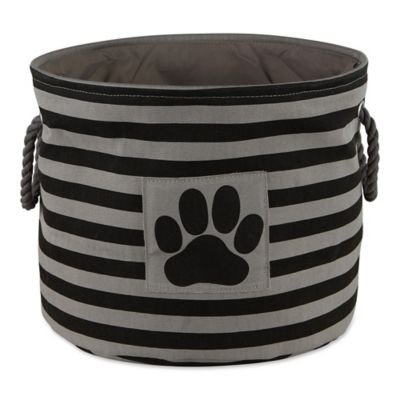 Zingz & Thingz Striped with Paw Patch Round Polyester Pet Storage Bin, CAMZ12488