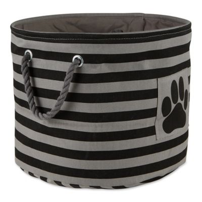 Image showing  Striped with Paw Patch Round Polyester Pet Storage Bin, CAMZ12488