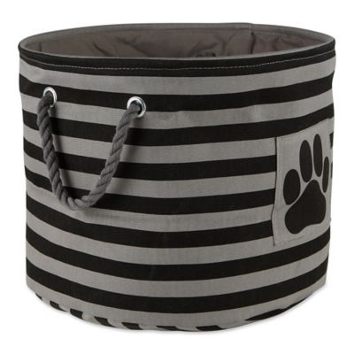 Image showing  Striped with Paw Patch Round Polyester Pet Storage Bin, CAMZ12489