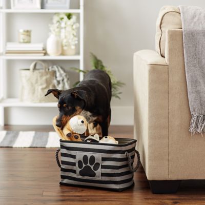 Image showing 5 th Bone Dry Striped with Paw Patch Rectangular Polyester Pet Storage Bin, 15 in. x 18 in. x 18 in.