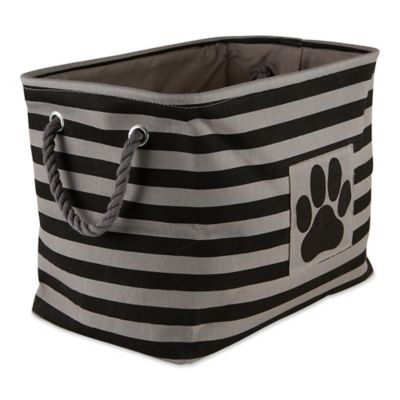 Image showing  Striped with Paw Patch Rectangular Polyester Pet Storage Bin, 15 in. x 18 in. x 18 in.
