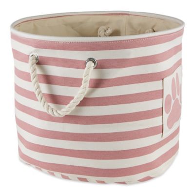 Image showing  Striped with Paw Patch Round Polyester Pet Storage Bin, CAMZ12494