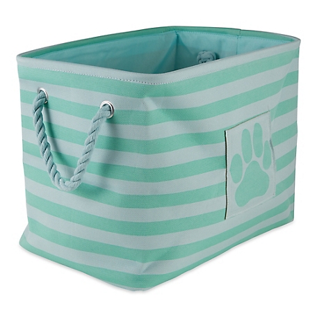 Zingz & Thingz Striped with Paw Patch Rectangle Polyester Pet Storage Bin, 15 in. x 18 in. x 18 in.