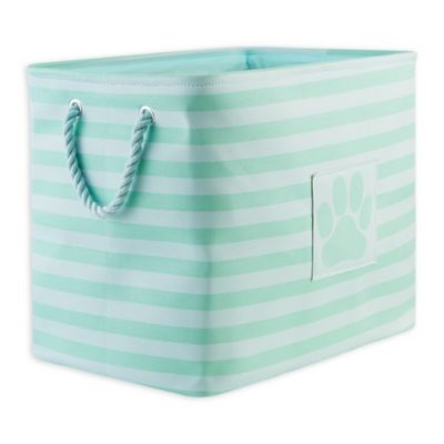 Image showing  Striped with Paw Patch Rectangular Polyester Pet Storage Bin, 15 in. x 18 in. x 18 in.