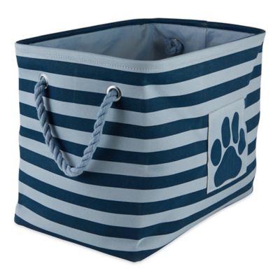 Image showing  Striped with Paw Patch Rectangular Polyester Pet Storage Bin, 15 in. x 18 in. x 18 in.