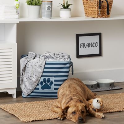 Image showing 5 th Bone Dry Striped with Paw Patch Rectangular Polyester Pet Storage Bin, 15 in. x 18 in. x 18 in.