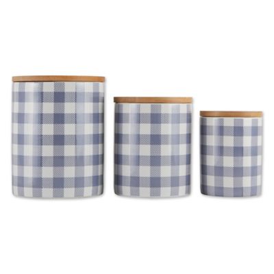 Design Imports Buffalo Check Ceramic Canisters