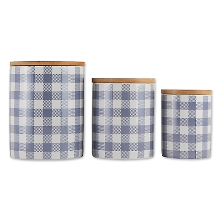 Design Imports Buffalo Check Ceramic Canisters