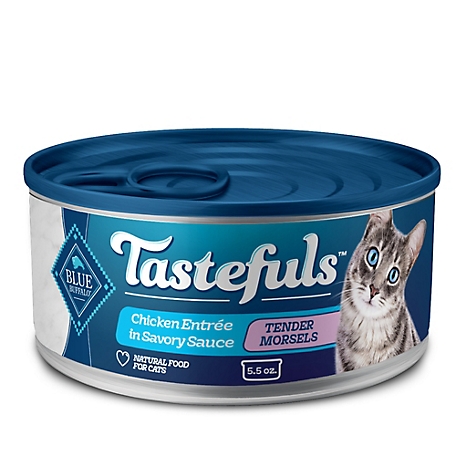Blue Buffalo Tastefuls Natural Wet Food for Adult Cats, Chicken Entree Morsels in Gravy, 5.5 oz. can