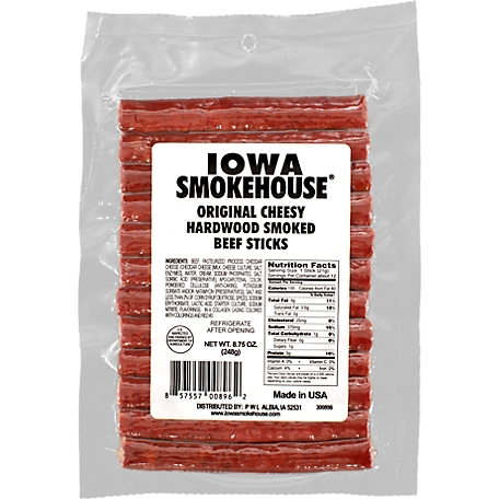 Iowa Smokehouse Hardwood Smoked Cheesy Beef Sticks, 8.75 oz.