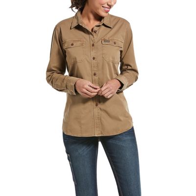 Ariat Women's Rebar Washed Twill Long Sleeve Work Shirt