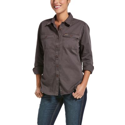 Ariat Women's Rebar Washed Twill Long Sleeve Work Shirt