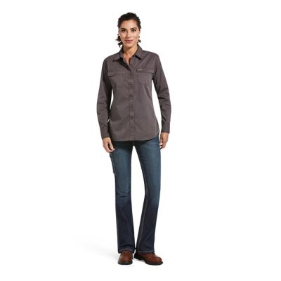 Image showing  Women's Rebar Washed Twill Long Sleeve Work Shirt