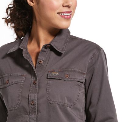 Image showing  Women's Rebar Washed Twill Long Sleeve Work Shirt