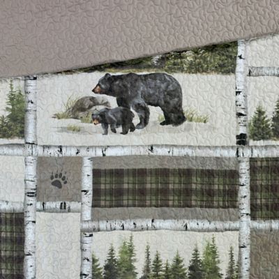 Image showing  Bear Panels Polyester Bedding Set