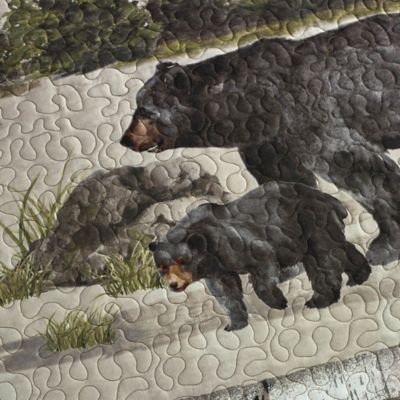 Image showing  Bear Panels Polyester Bedding Set