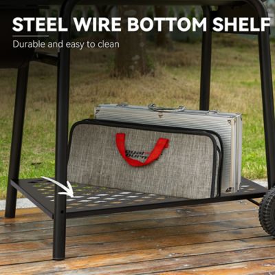 Image showing 7 th Royal Gourmet Barrel Charcoal Grill with Offset Smoker and Cover, 811 sq. in., Black, CC1830FC