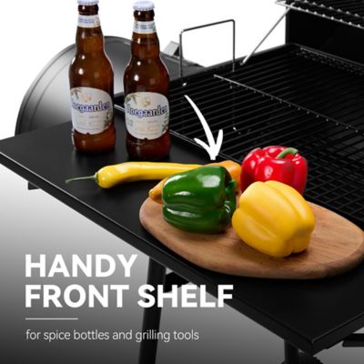 Image showing 5 th Royal Gourmet Barrel Charcoal Grill with Offset Smoker and Cover, 811 sq. in., Black, CC1830SC