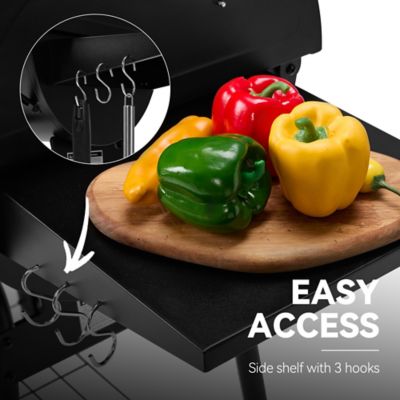 Image showing 6 th Royal Gourmet Barrel Charcoal Grill with Offset Smoker and Cover, 811 sq. in., Black, CC1830SC