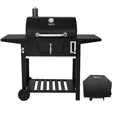 Royal Gourmet 24 in. Charcoal Grill with Cover, 587 sq. in. Heavy-duty BBQ Smoker, for Outdoor Cooking, CD1824AC
