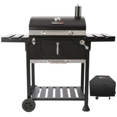 Royal Gourmet Charcoal 24 in. BBQ Grill with Cover & Foldable Side Table, 490 sq. in., Outdoor & Backyard Cooking, CD1824EC