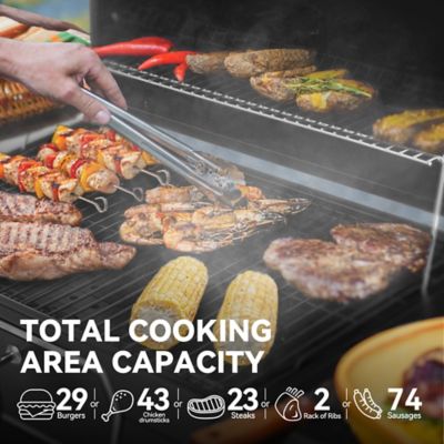 Image showing  Barrel Charcoal Grill with Side Tables and Bottom Shelf, 746 sq. in., Black